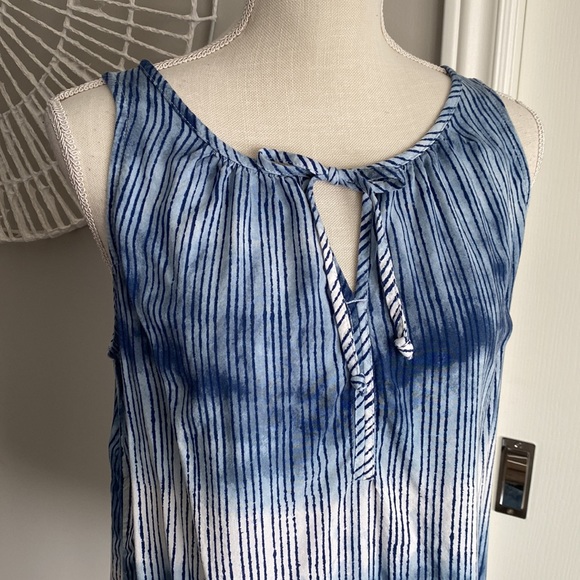 Sonoma - Stunning Tie Dyed Blouse, Vertical Stripes, Cute Bow Tie at Neck - Picture 6 of 9